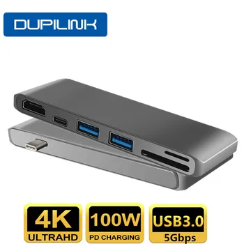C típusú HDMI dokkoló állomás 6 az 1-ben USB-hub USB 3.0 SD TF Kártya Olvasó Adapterek MacBook Pro 2016 HDMI USB-C Splitter