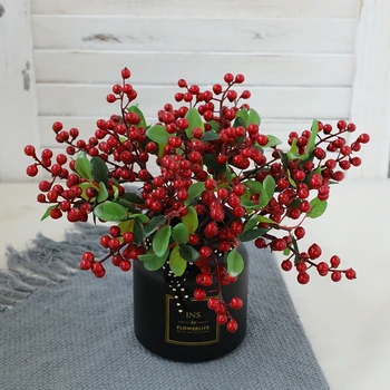 1db Karácsonyi Berry, Blueberry Egyetlen Ág Szimuláció Gyümölcsök, Növények Mesterséges Virágokat DIY Esküvő Kert Karácsonyi Navidad Dekoráció