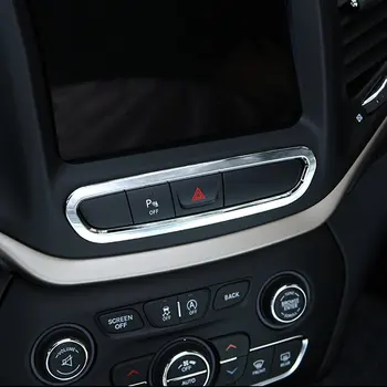 A Jeep Cherokee KL 2014 2015 2016 2017 2018 ABS Chrome Autó középkonzol gombot biztonsági kapcsoló keret Fedezi Berendezés