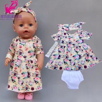 45cm 43 cm reborn baba virág ruha csukló alsónadrág 18 cm-es baba outwear ruha négy egy készletben