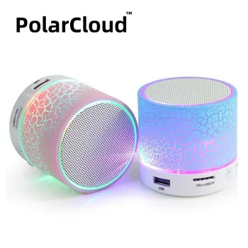 Mini Vezeték nélküli Hordozható Hangszóró Repedés Audio Bluetooth Színes LED Hangszóró Hálószoba Szabadtéri Zene
