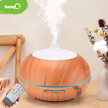 saengQ Elektromos Aroma Diffúzor Levegő Párásító Távirányító Hűvös Köd Készítő Fogger illóolaj Diffúzort, LED-es Lámpa 400ml
