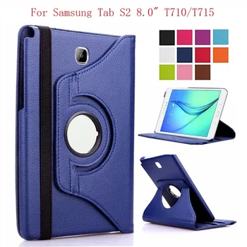 360 Fokos Forgatható Smart Case Samsung Galaxy Tab S2 8.0 T710/T713/T715/T719 PU Bőr Flip Tartót Tabletta Fedezi a Shell