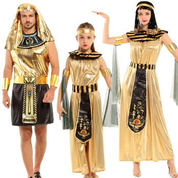 Halloween Lány Nők Felnőtt Jelmez, Ruha, Férfi Ruha, Báli Cosplay Egyiptomi Király Fejfedőt Arany Egyiptomi Fáraó