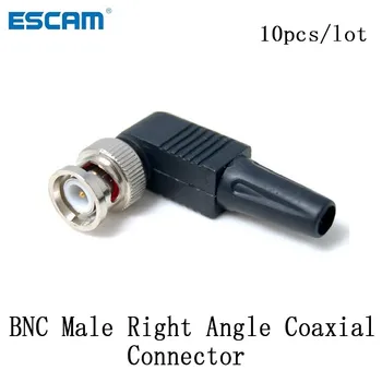 10db/sok CCTV RG59 BNC férfi solderless derékszögű BNC csatlakozó Férfi, derékszögű, Koaxiális Csatlakozó RG59