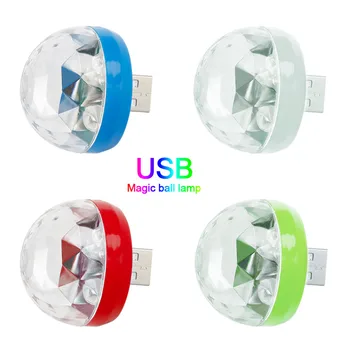Mini USB, LED-es Diszkó Színpadon színes Fény kis hordozható LED magic ball kompatibilis Telefon/Tablet/Notebook családi felek