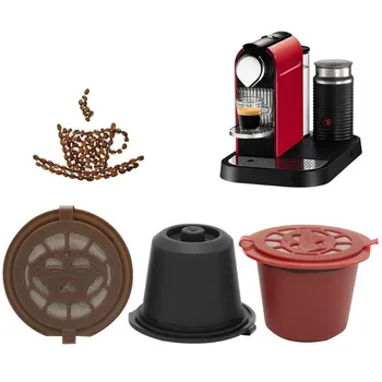 Újratölthető Újrafelhasználható Nespresso Kávé Kapszula 1DB Műanyag Kanál Szűrő Pod Az Eredeti Vonal Siccsaee Szűrők