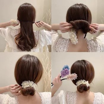 Elegáns, Szatén Virágok Nők Haja Zenekarok Haj Tartozékok Koreai Maruko Frizurák, Hogy Hairbands Divat Lányok Fejfedőt 2021