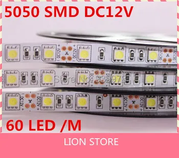 LED szalag 5050 SMD 12V rugalmas fény 60LED/m 5m 300LED,Fehér,meleg Fehér ,hideg fehér, Kék,Zöld,Piros,Sárga