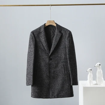 2021 férfiak őszi-téli új, kötött gyapjú kabát, pamut bélés egyszerű légkör üzleti szabadidős M-3XL