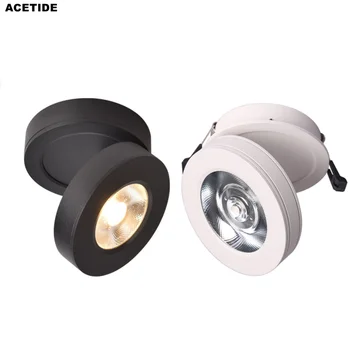 ACETIDE Szabályozható 3W/5W/7W/12W COB Lámpa Süllyesztett Mélysugárzó 360 Fokos Forgatható 90degree Összecsukható LED Spot Lámpa Beltéri Világítás