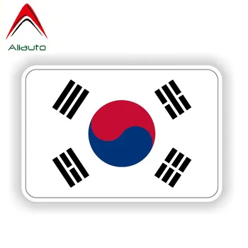 Aliauto Dél-Koreai Zászló, Autó Matrica, PVC, Vízálló Fényvisszaverő Dekorációs Matrica Tartozékok Peugeot Skoda,11cm*7cm