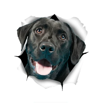 3D-s Aranyos Fekete Labrador Matrica Kutyát, Autó Matrica, Matrica Fal Autó Wc Poggyász Gördeszka Laptop 15cm*15cm