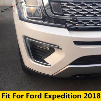 Autó Elülső Foglight Ködlámpa Lámpa Keret Fedél Készlet Kárpitozás, Ford Expedition 2018 ABS Króm Kiegészítők Külső 2 Db / Készlet