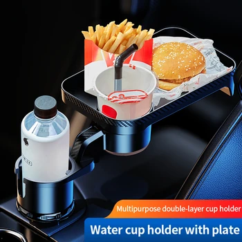 Új Stílus Autó pohártartó 360degree Forgó Tálca Kiegészítő Ital, Kávé Burger Víz Kis Többfunkciós Italok Tábla Állvány