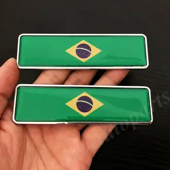 2db Fém Brazília Brazil Zászló Autó Csomagtartójában Fender Embléma Jelvény Matrica