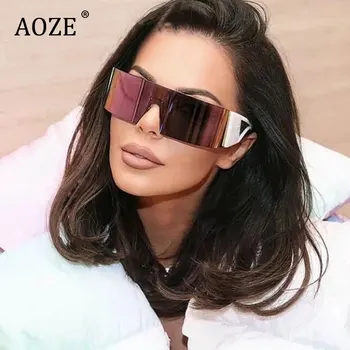 2021 All-in-one védőszemüveg hölgyek túlméretezett punk keret nélküli napszemüveg férfi divat maszk party dekoráció szemüveg zonnebril