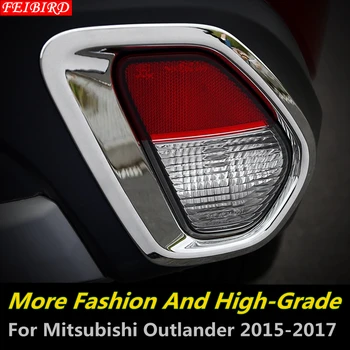 Tartozékok Mitsubishi Outlander 2015 2016 2017 2018 2019 2020 Hátsó Ködlámpa Fröccsöntés Borító Készlet, Trim fényes ezüst