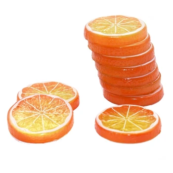FORRÓ ELADÓ 10 Db Hamis Citromos Szelet Mesterséges Gyümölcs Rendkívül Élethű Szimuláció Modell Haza Party Dekoráció Narancs