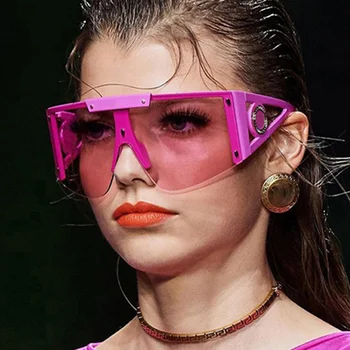 2021 Színes Luxus, Egy Darab Fél Keret Napszemüveg Női Veterán Pilóta napszemüvegek Férfi Oculos Feminino Gafas Lentes De Sol UV