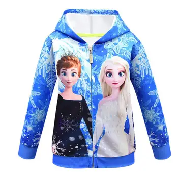Disney Fagyasztott anna elsa hercegnő hókirálynő Kabát Dzseki lány Baba Kapucnis Kabát Gyerekek Outwear Ruházat, Őszi, Tavaszi