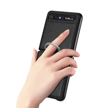 Kopogásgátló Divat Bőr tok Samsung Galaxy Z Flip Flip3 Flip 3 5G Nem-ujjlenyomat mobiltelefon Borító coque közelében