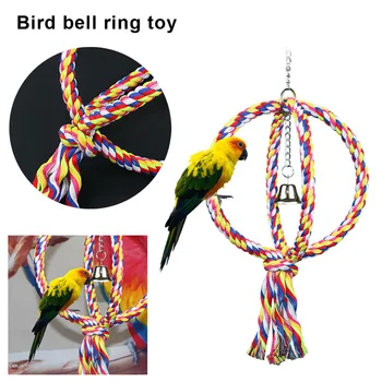 Madár Játékok Pet Papagáj Álló Gyűrű Papagáj Magas minőségű madárkalitka Dekoráció Mászó Játék Papagáj Kalitka Játékok Bell forró