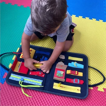 WEMMICKS Gyerekek Elfoglalt Táska Cipzárral Csat Játék Montessori Korai Oktatási Ruházat Kiegészítő Képzés Játékok Puzzle Tanulás Játékok