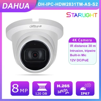 Dahua IPC-HDW2831TM-MINT-S2 4K-s 8 MEGAPIXELES UltraHD POE Csillagfény IP Kamera 98ft Este Verzió IP67 Webkamera Beépített MIKROFON H. 265 SD Kártya Slot