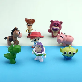 Kreatív Animáció Toy Story Baba Kulcstartó Medál Buzz Lightyear Macó Woody DIY Aranyos Játék Kulcstartó Figurák