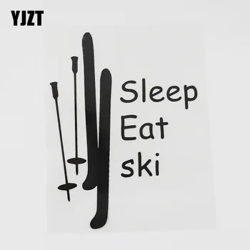 YJZT 11.3CMX15.2 CM Art Dekor Aludni, Enni Ski Vinyl Matrica Autó Matrica Fekete/Ezüst 8A-0635