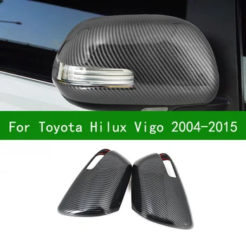 A TOYOTA Hilux Vigo 2004-2015 Fekete autó szénszálas Visszapillantó tükör fedezze trim 2005 2006 2007 2008 2009 2011 2012 2013 2014