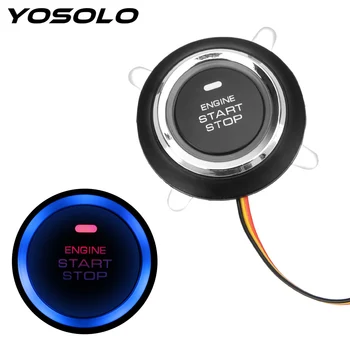 YOSOLO Egyetemes Bejegyzés Gyújtás, Önindító Kapcsoló Auto Motor Start Stop Nyomógomb az Automatikus Csere Autó-stílus 12V Kulcsnélküli