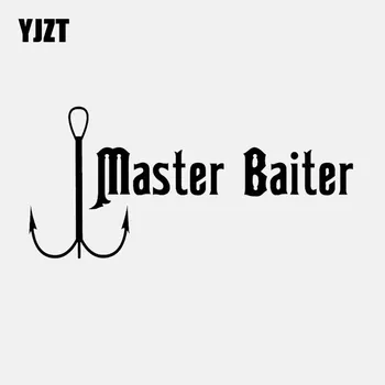 YJZT 16,7 CM*7.8 CM Mester volt a kedvence Vinyl Matrica Autó Matrica Bass Hajó Halászati Vicces Rúd Rúd Fekete/Ezüst C24-0624
