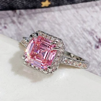 CAOSHI Romantikus Rózsaszín Gyűrű Cirkónia a Nők Kecses Női Esküvői Kiegészítők, Tökéletes Dizájn Zenekarok Ajándék Ékszer