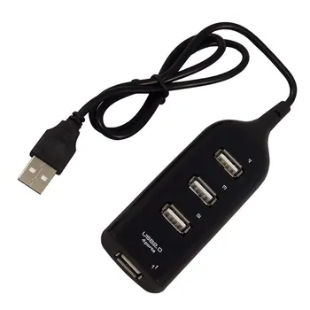 Mini 4 Port USB 2.0 nagysebességű Hub Elosztó Adapter 480 mb / s-PC-Laptop Szellemesség, USB Kábel, USB Hub