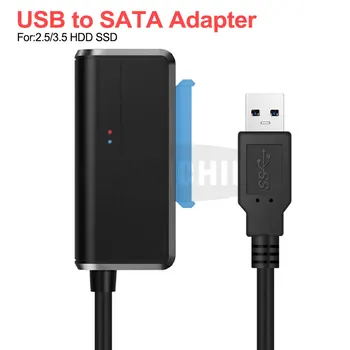 Sata-USB Adapter USB 3.0 SATA 3 kábeltartó 2.5 vagy 3.5 Inch Külső SSD HDD Merevlemez, Plug and play 22 Pin Sata-III Kábel