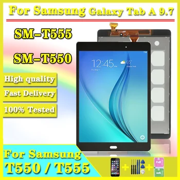 Tablet LCD Közgyűlés A Samsung Galaxy Tab 9,7 SM-T550 T551 T555 T550 LCD Kijelző érintőképernyő Digitalizáló Közgyűlés