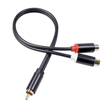3686MMF-03 Audio Kábel Adapter Széles Alkalmazhatósági 30cm PVC RCA Női 2 RCA Férfi Kábel Erősítő