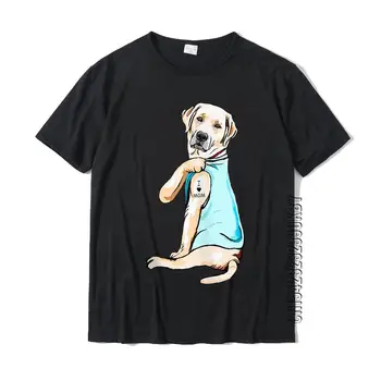 Szeretlek Anyu Vicces Labrador Tetovált póló 3D Nyomtatott Divatos Férfi Felsők & Pólók, 100% Pamut