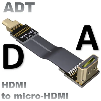 mikro mini típusú HDMI-kábel Dji légi fényképezés lapos fényképezőgépet Csatlakoztassa 3cm-10m szuper rövid, puha szalag vonal 18Gbps 4K@50/60
