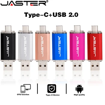 JASTER OTG 2 az 1-ben USB Flash Meghajtók USB2.0 & C-Típusú 512 GB 256 128 GB 64 GB 32 GB 16 gb-os Pendrives pendrive, USB-Cle