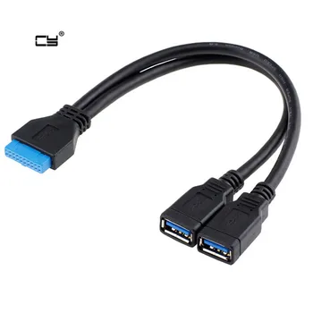 2 port USB 3.0 Női hogy az Alaplap 20pin Fejléc 20cm kábel elülső panel kábel