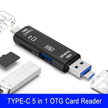 5 AZ 1-ben TF-Kártya a Memória Adapter 3.0 SD kártyaolvasó Adapter Flash Meghajtó Multi OTG Olvasóval Android, c-Típusú USB-port