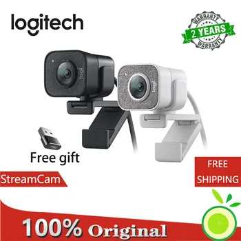 Logitech StreamCam Eredeti, Teljes HD 1080P 60fps Webkamera, Beépített Mikrofon Asztali, illetve Otthoni Számítógép