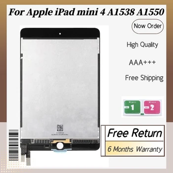 100% Új LCD Apple iPad mini 4 A1538 A1550 Kijelző érintőképernyő Digitalizáló Érzékelők Közgyűlés pótalkatrészek iPad mini4