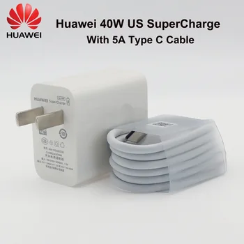 Huawei Töltő 40W Eredeti 10V4A Túltöltés Gyorsan MINKET Adapter 5A Típusú USB-C Kábel Haver 20 30 Pro P40 P30 Pro Megtiszteltetés 20 30 V30