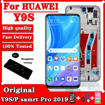 6.59 hüvelyk Eredeti Huawei Y9S Y9 s / P Smart Pro 2019 LCD Kiváló Minőségű LCD&érintőképernyő Digitalizáló a keret a Kijelző modul