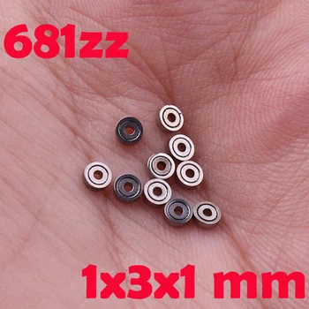 10db/sok Új 681ZZ Mini Mini golyóscsapágyak Fém Nyitva Micro Csapágy 1x3x1mm