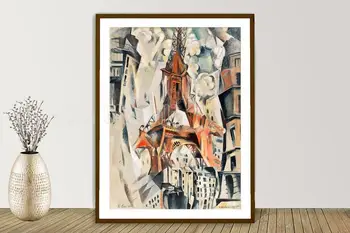 Eiffel-Torony, Robert Delaunay Fine Art Print Divisionist Mű Kubista Festmény Orphist Wall Art Absztrakt Dekoráció
